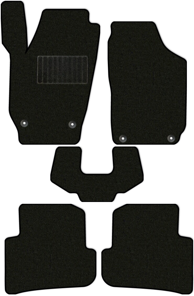 Коврики текстильные "Стандарт" для Skoda Fabia II (хэтчбек 5 дв / 5J2) 2010 - 2015, черные, 5шт.